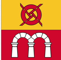 Lade das Bild in den Galerie-Viewer, Hissfahne Gemeinde Celerina/Schlarigna bedruckt