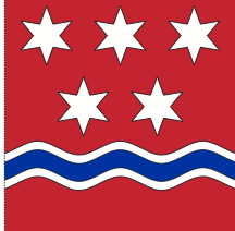 Lade das Bild in den Galerie-Viewer, Hissfahne Gemeinde Rheinwald bedruckt